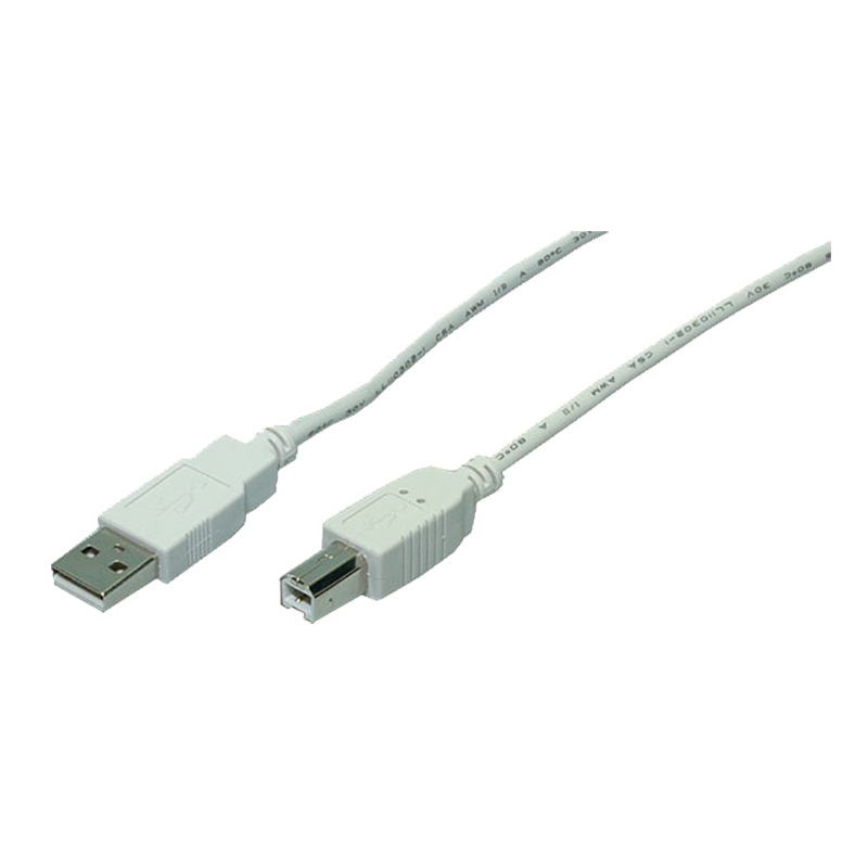 USB 2.0 kabel - A han til B han, Grå (3m)