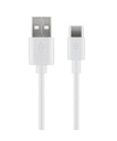 USB-A han > USB-C han (2.0) kabel, 3A, Hvid (0,5m)