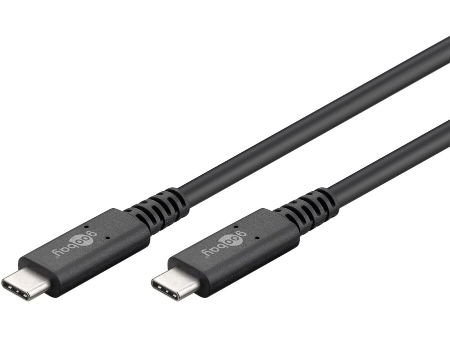 USB 4.0 PD kabel - 2 x USB-C han, 240W 5A, Sort (1,2m)