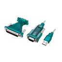 USB 2.0 til DB9 + DB25 RS232 konverter, Win11 (1,3m)