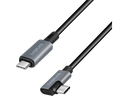 USB 2.0 kabel -  USB-C > USB-C 90° han, 5A (PD3), sort (1m)