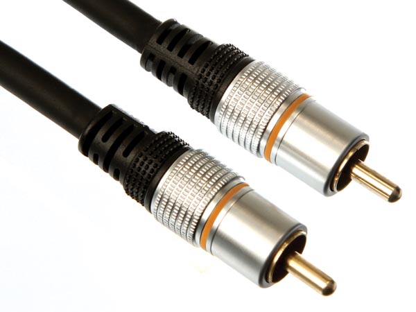 Audio subwoofer kabel - 2 x RCA(Phono) han (2,5m)