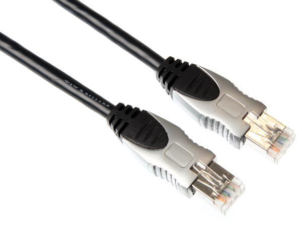 FTP patchkabel - CAT5E 2 x RJ45 han, Sort - Prof. (1,8m)