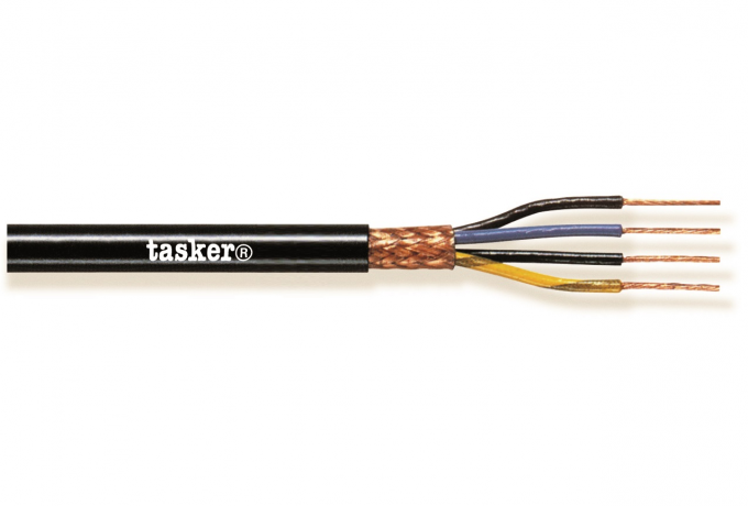 Multikabel, skærmet - 4x0,75mm² trådet Sort (metervare)