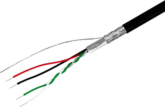 USB 2.0 kabel - 2x0,14mm²+2x0,22mm²+skærm, Sort (metervare)