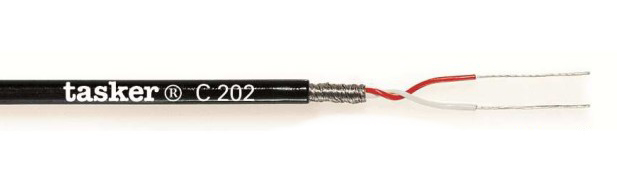 Mikrofonledning - 2 x 0,08mm², Ø3mm Sort (metervare)