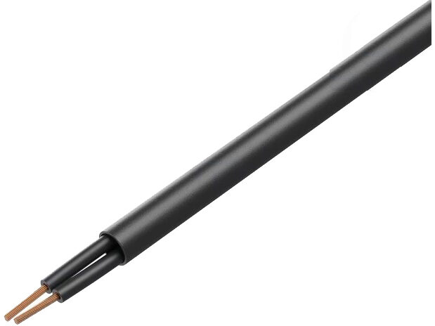 PVC kabel - UV bestandig 2x2,5mm² Ø7,5mm, Sort (metervare)