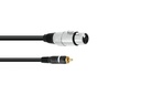 XLR adapterkabel - XLR hun til RCA(Phono) han, Sort (2m)