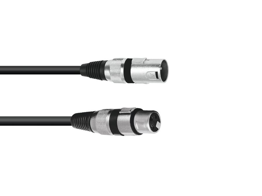 XLR kabel - 3P XLR han til 3P XLR hun, Sort (15m)