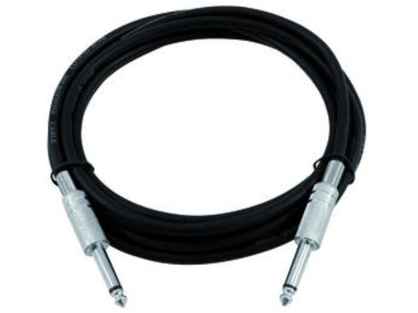Prof. audiokabel - 2 x 6,35mm mono JACK han, Sort (3m)