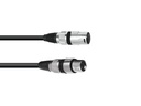 XLR kabel - 3P XLR han til 3P XLR hun, Sort (1m)