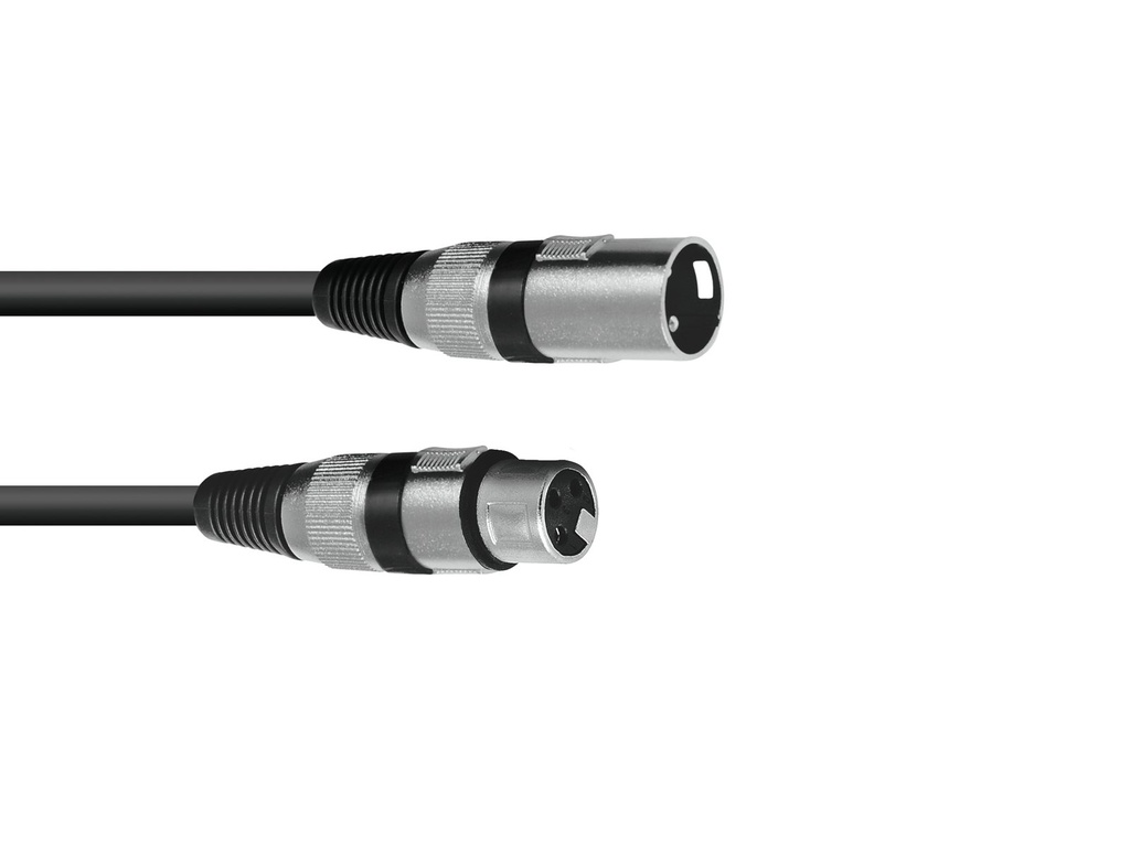 XLR kabel - 3P XLR han til 3P XLR hun, Sort (3m)