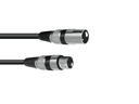 XLR kabel - 3P XLR han til 3P XLR hun, Sort (3m)