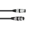 XLR kabel - 3P XLR han til 3P XLR hun, Sort (10m)