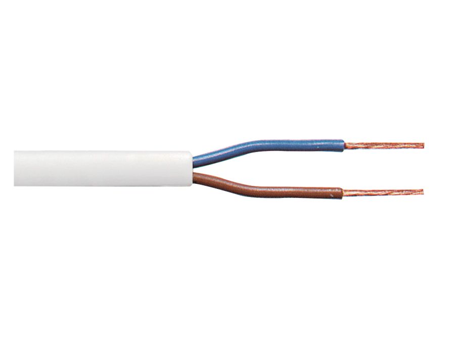 Plastkappeledning PKA H05VV-F 2X1 Hvid Rg100