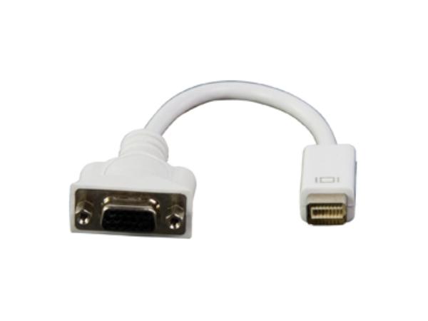 DVI adapter - MINI DVI han til SVGA(SUBD15) hun, Hvid (0,2m)
