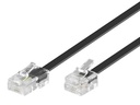 ISDN telefonledning - RJ11(6P4C) til RJ45(8P4C), Sort (10m)