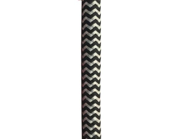Stofledning - 2x0,75mm², SORT/HVID sildeben (metervare)