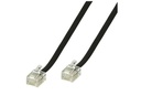 Telefonledning - 2 x RJ11(6P4C) han, Sort (3m)