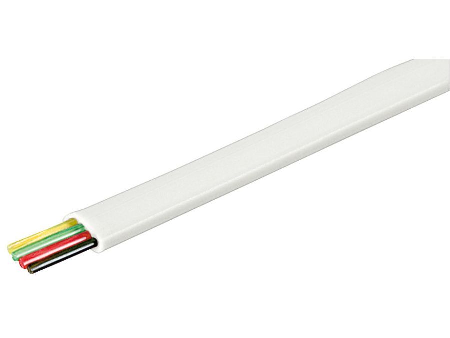 Telefonledning - 4 x 0,08mm² FK4 CU trådet, Hvid (metervare)