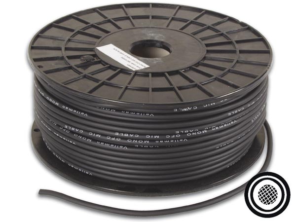 Mikrofonledning - 1 x 0,5mm² OFC Ø6mm Sort (metervare)