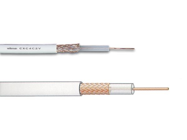 COAX videokabel - 75ohm 4C-2V, Hvid Ø6mm (metervare)