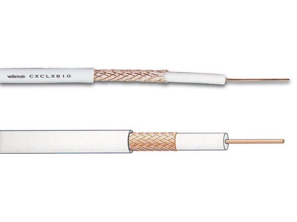 COAX videokabel - 75ohm LX810P CU Hvid Ø6,1mm (metervare)