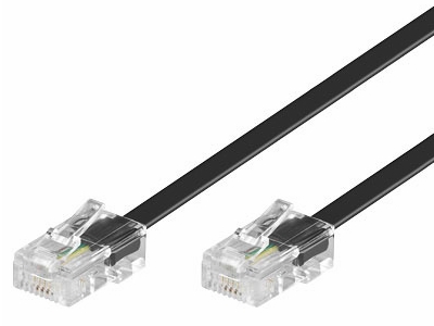 ISDN telefonledning - 2 x RJ45 (8P4C), Sort (3m)