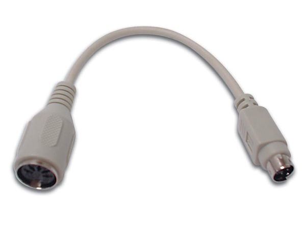 PS/2 keyboard adapter - 6P mini-DIN han til DIN hun (10cm)