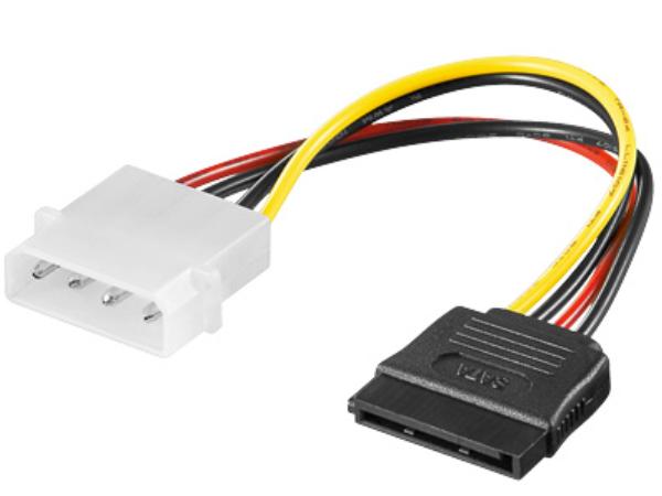Intern PC SATA strømadapterkabel - 4P ATX til 15P SATA