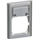 LK Fuga ramme Softline 63 1½m m. tekstfelt - stålmetallic