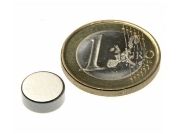 Magnet, neodynium - Cyl. N42 Ni Ø10x4mm (1 stk.)