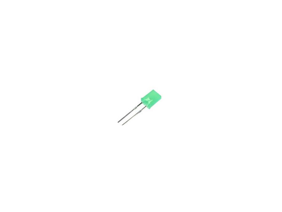 Rektangulær LED - 3,8x1,8mm m. flad top, GRØN