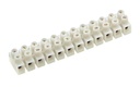 Klemrække m. bladfjeder - 12 x 0,5-2,5mm², 450V/24A, Hvid