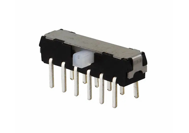 Skydekontakt - 4P ON-ON side-switch, 200mA (4PDT)