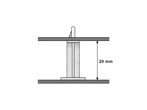 Selvklæbende printholder - Hul Ø4mm, H=20mm