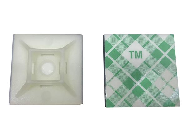 Selvklæbende holder t. kabelstrips - 28x28mm, Hvid (10 stk.)