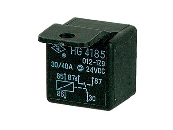 Autorelæ - 24VDC / 30-40A Faston, 1 x skifte (SPDT)