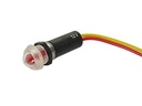 LED kontrollampe - 12V vandtæt, Rød, transparent
