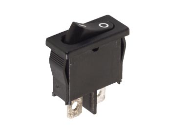 Vippekontakt - 1P OFF-ON, 6A-250V, Sort (19x5,6mm hul)