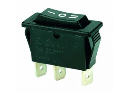 Vippekontakt - 1P ON-OFF-ON, 250VAC/16A, Sort