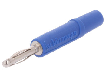 Bananstik - 2mm, 60Vdc / 10A, nikkel, Blå
