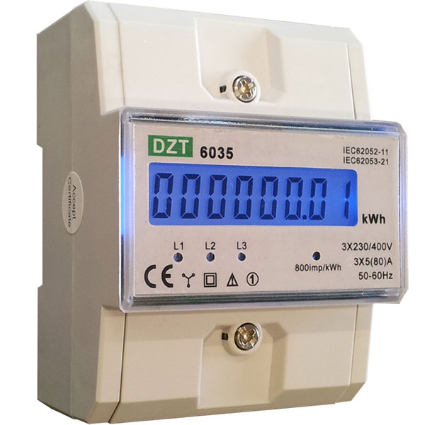 Bimåler / Elmåler KWH for din skinne 3F 85A LCD