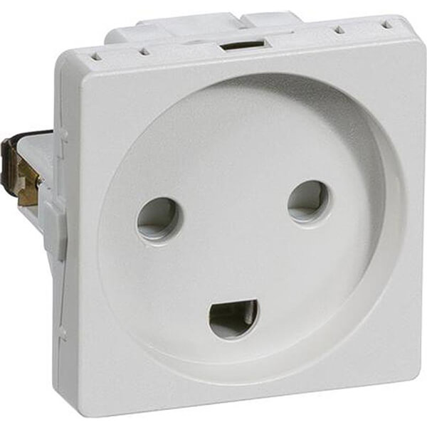 Fuga Stikkontakt 1 modul 2-pol med jord lysegrå