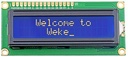 LCD 16x2 m. blå baggrundslys - 5V (til Arduino)