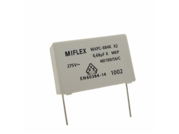 X2 støjkondensator - 680nF (0,68uF) 275VAC (27,5mm)