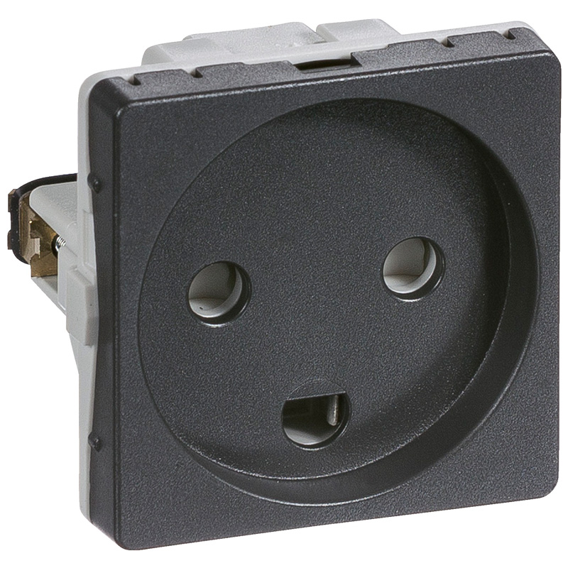 Fuga Stikkontakt 1 modul 2-pol med jord koksgrå