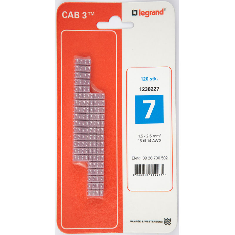 CAB3 Ledningsmærker 1,5-2,5 mm² (7)