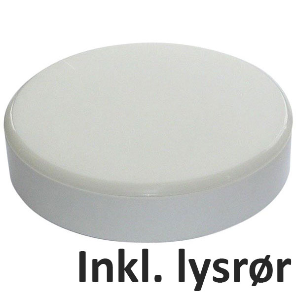Plastarmatur m. PL-rør 2x9W inkl. lyskilder 3000K IP21 Ø27