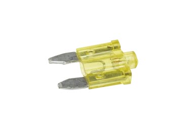 Mini-autosikring m. indikatorlys - 20A Gul